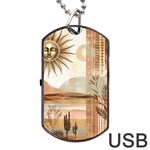 Abstract Sun Boho Bohemian Design Dog Tag USB Flash (Two Sides)