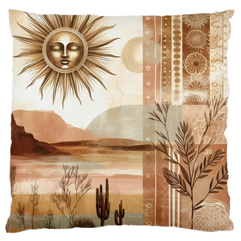 Abstract Sun Boho Bohemian Design Large Cushion Case (One Side) from ArtsNow.com Front