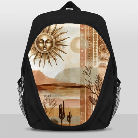 Abstract Sun Boho Bohemian Design Backpack Bag from ArtsNow.com Front