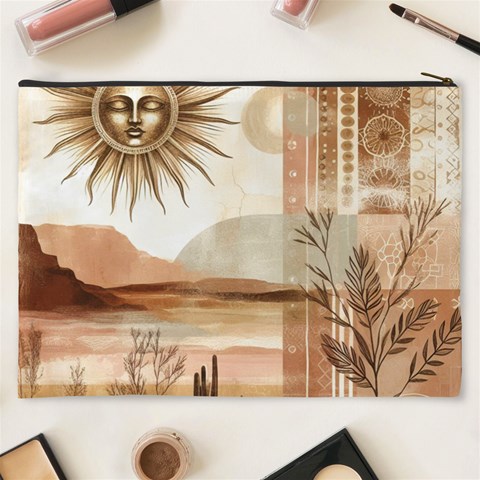 Abstract Sun Boho Bohemian Design Cosmetic Bag (XXXL) from ArtsNow.com Back