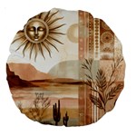 Abstract Sun Boho Bohemian Design Large 18  Premium Round Cushions