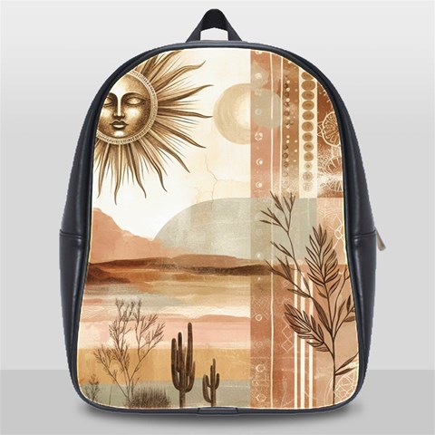 Abstract Sun Boho Bohemian Design School Bag (XL) from ArtsNow.com Front