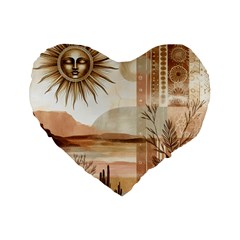 Abstract Sun Boho Bohemian Design Standard 16  Premium Heart Shape Cushions from ArtsNow.com Front