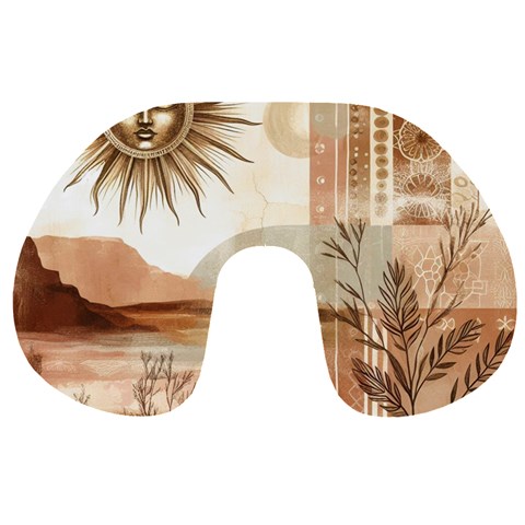 Abstract Sun Boho Bohemian Design Travel Neck Pillow from ArtsNow.com Front