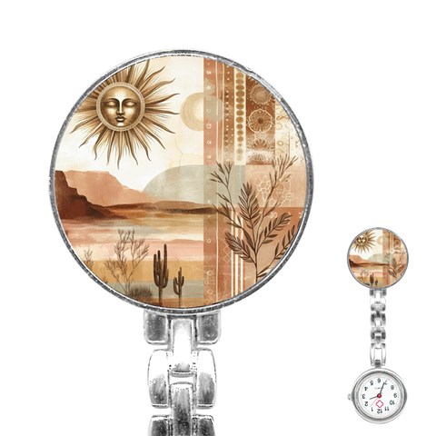 Abstract Sun Boho Bohemian Design Stainless Steel Nurses Watch from ArtsNow.com Front