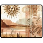 Abstract Sun Boho Bohemian Design Two Sides Fleece Blanket (Medium)