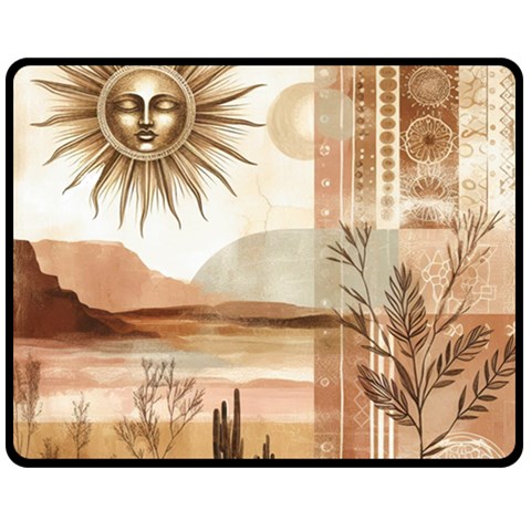 Abstract Sun Boho Bohemian Design Two Sides Fleece Blanket (Medium) from ArtsNow.com 58.8 x47.4  Blanket Back