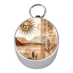 Abstract Sun Boho Bohemian Design Mini Silver Compasses