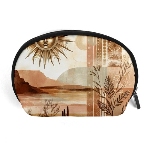 Abstract Sun Boho Bohemian Design Accessory Pouch (Large) from ArtsNow.com Front