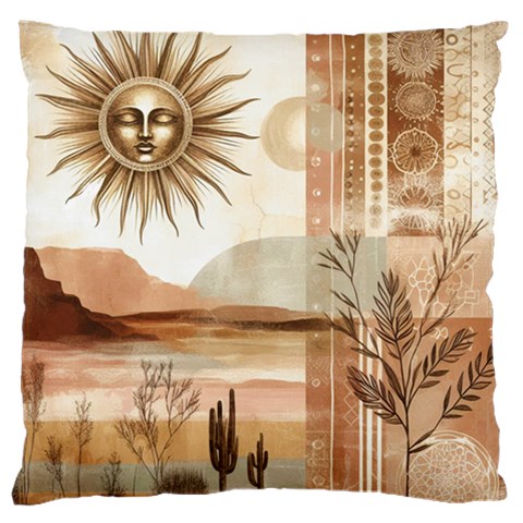 Abstract Sun Boho Bohemian Design Standard Premium Plush Fleece Cushion Case (One Side) from ArtsNow.com Front