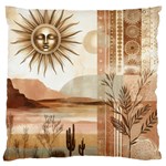 Abstract Sun Boho Bohemian Design Standard Premium Plush Fleece Cushion Case (One Side)