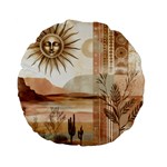 Abstract Sun Boho Bohemian Design Standard 15  Premium Flano Round Cushions