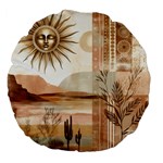 Abstract Sun Boho Bohemian Design Large 18  Premium Flano Round Cushions