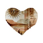 Abstract Sun Boho Bohemian Design Standard 16  Premium Flano Heart Shape Cushions