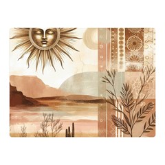 Abstract Sun Boho Bohemian Design Two Sides Premium Plush Fleece Blanket (Mini) from ArtsNow.com 35 x27  Blanket Front