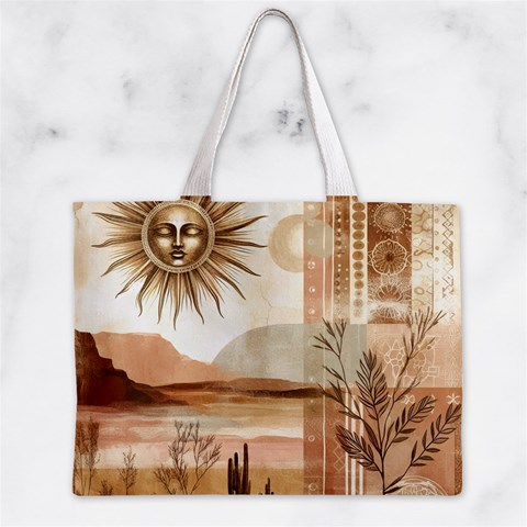 Abstract Sun Boho Bohemian Design Zipper Mini Tote Bag from ArtsNow.com Front