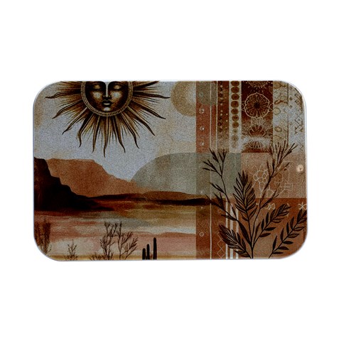 Abstract Sun Boho Bohemian Design Open Lid Metal Box (Silver)   from ArtsNow.com Front