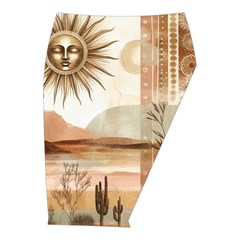 Abstract Sun Boho Bohemian Design Midi Wrap Pencil Skirt from ArtsNow.com  Front Right 