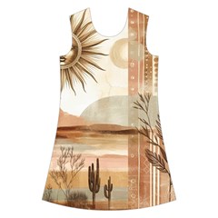 Abstract Sun Boho Bohemian Design Kids  Short Sleeve Velvet Dress from ArtsNow.com Front