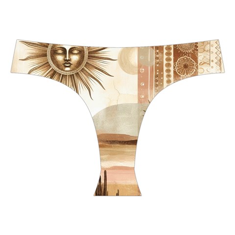 Abstract Sun Boho Bohemian Design Cross Back Hipster Bikini Set from ArtsNow.com Front Under