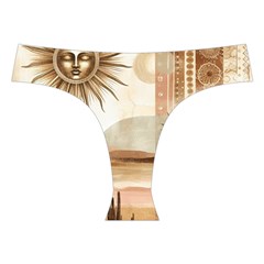 Abstract Sun Boho Bohemian Design Cross Back Hipster Bikini Set from ArtsNow.com Front Under