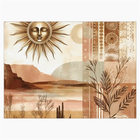 Abstract Sun Boho Bohemian Design Roll Up Canvas Pencil Holder (M) from ArtsNow.com Front