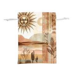 Abstract Sun Boho Bohemian Design Lightweight Drawstring Pouch (L) from ArtsNow.com Front