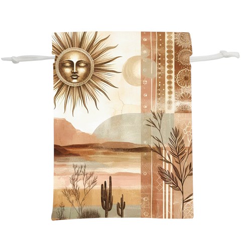 Abstract Sun Boho Bohemian Design Lightweight Drawstring Pouch (XL) from ArtsNow.com Front