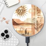 Abstract Sun Boho Bohemian Design Wireless Fast Charger(White)