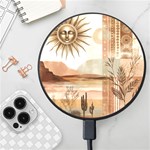 Abstract Sun Boho Bohemian Design Wireless Fast Charger(Black)