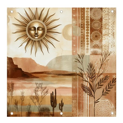 Abstract Sun Boho Bohemian Design Banner and Sign 4  x 4  from ArtsNow.com Front