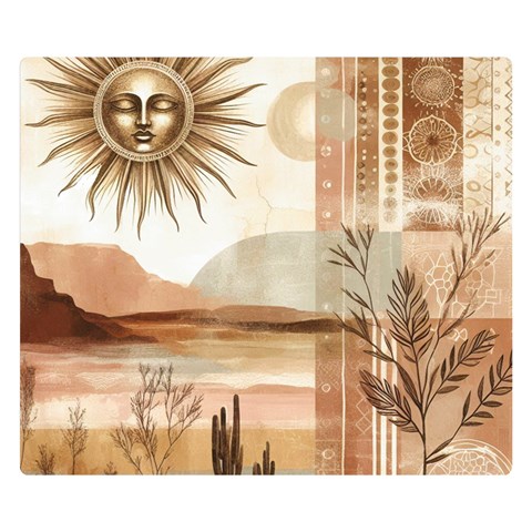 Abstract Sun Boho Bohemian Design Premium Plush Fleece Blanket (Small) from ArtsNow.com 50 x40  Blanket Front