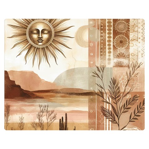 Abstract Sun Boho Bohemian Design Premium Plush Fleece Blanket (Medium) from ArtsNow.com 60 x50  Blanket Front