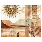 Abstract Sun Boho Bohemian Design Premium Plush Fleece Blanket (Medium)