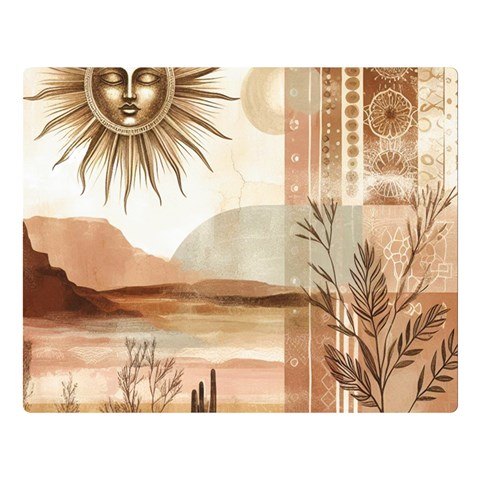 Abstract Sun Boho Bohemian Design Premium Plush Fleece Blanket (Large) from ArtsNow.com 80 x60  Blanket Front