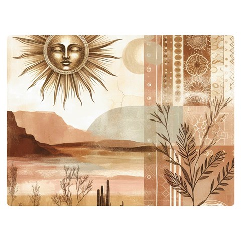 Abstract Sun Boho Bohemian Design Premium Plush Fleece Blanket (Extra Small) from ArtsNow.com 40 x30  Blanket Front