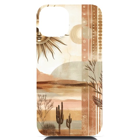 Abstract Sun Boho Bohemian Design iPhone 14 Black UV Print PC Hardshell Case from ArtsNow.com Front