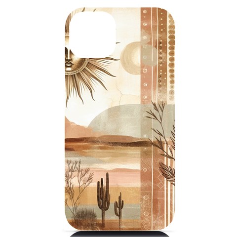 Abstract Sun Boho Bohemian Design iPhone 14 Plus Black UV Print PC Hardshell Case from ArtsNow.com Front