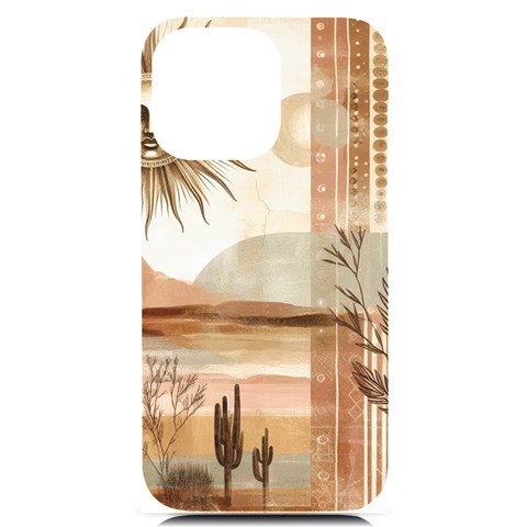 Abstract Sun Boho Bohemian Design iPhone 14 Pro Max Black UV Print PC Hardshell Case from ArtsNow.com Front