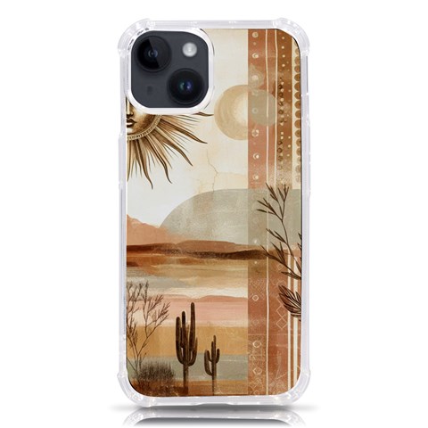 Abstract Sun Boho Bohemian Design iPhone 14 TPU UV Print Case from ArtsNow.com Front