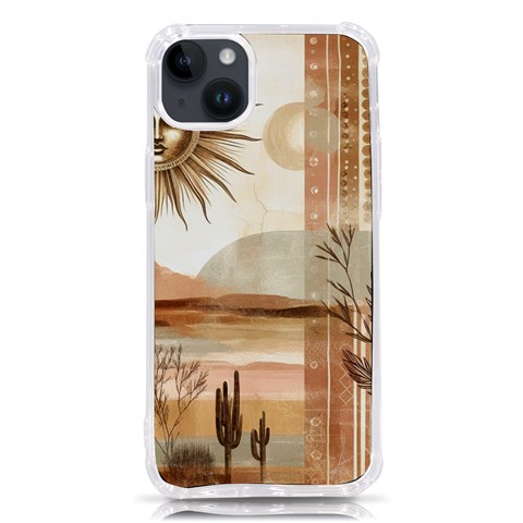 Abstract Sun Boho Bohemian Design iPhone 14 Plus TPU UV Print Case from ArtsNow.com Front