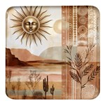 Abstract Sun Boho Bohemian Design Square Glass Fridge Magnet (4 pack)