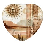 Abstract Sun Boho Bohemian Design Heart Glass Fridge Magnet (4 pack)