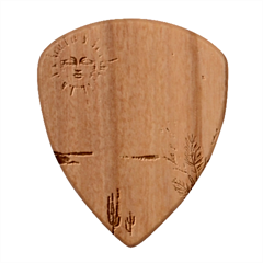 Abstract Sun Boho Bohemian Design Guitar Shape Wood Guitar Pick Holder Case And Picks Set from ArtsNow.com Pick