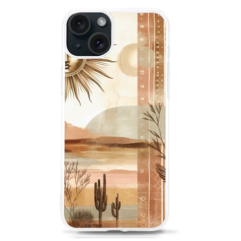 Abstract Sun Boho Bohemian Design iPhone 15 TPU UV Print Case from ArtsNow.com Front