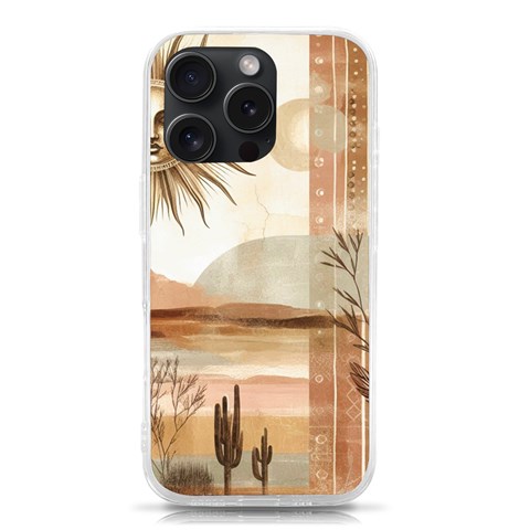 Abstract Sun Boho Bohemian Design iPhone 15 Pro TPU UV Print Case from ArtsNow.com Front