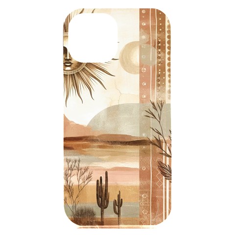 Abstract Sun Boho Bohemian Design iPhone 15 Plus Black UV Print PC Hardshell Case from ArtsNow.com Front