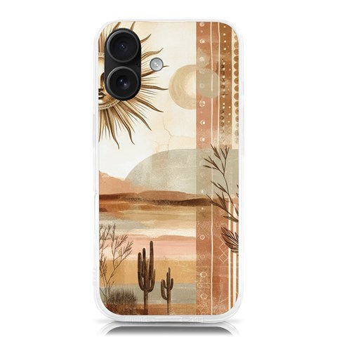 Abstract Sun Boho Bohemian Design iPhone 16 TPU UV Print Case from ArtsNow.com Front