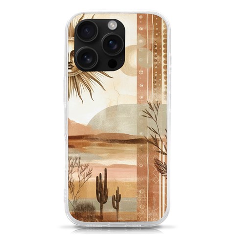 Abstract Sun Boho Bohemian Design iPhone 16 Pro TPU UV Print Case from ArtsNow.com Front