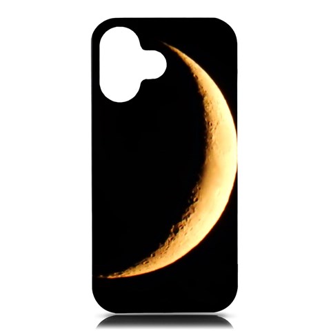 Moon Phone Case iPhone 16 Black UV Print PC Hardshell Case from ArtsNow.com Front